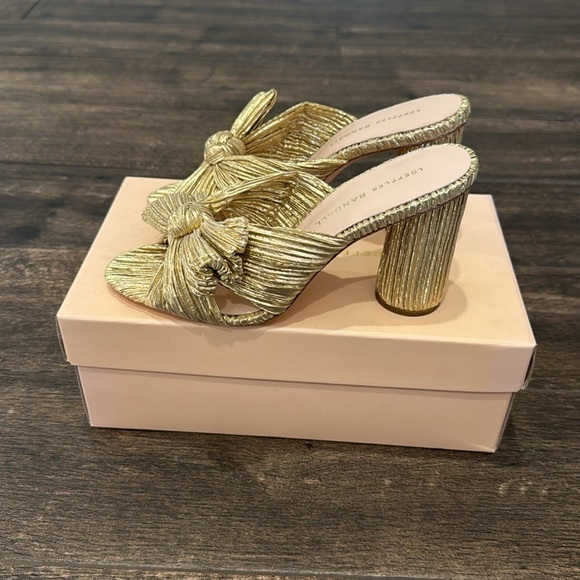 Loeffler Randall Gold Bow Mules - Picture 3 of 7